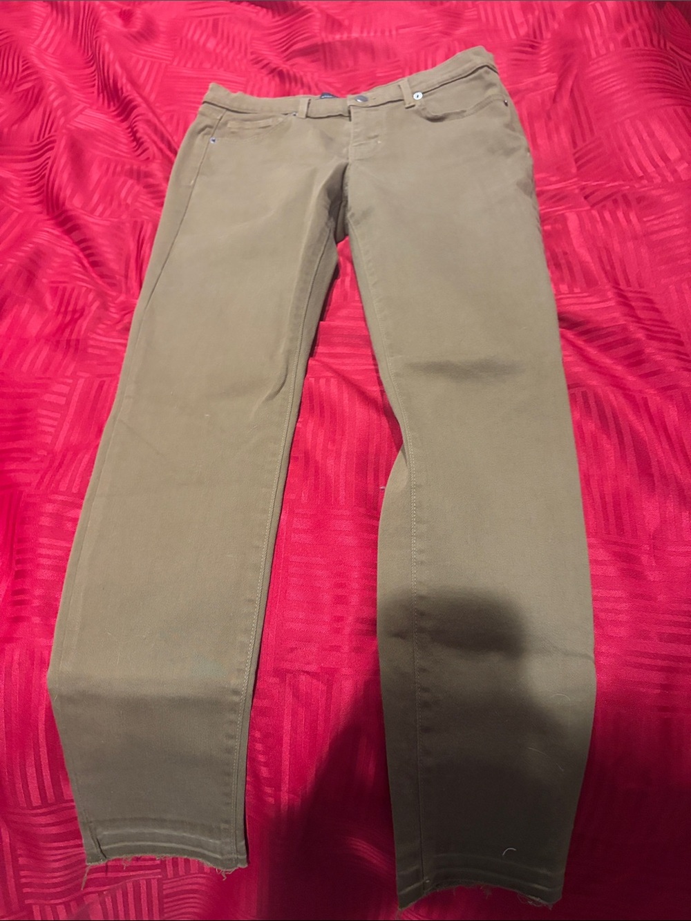 Straight-Leg Olive Green Women’s Jeans